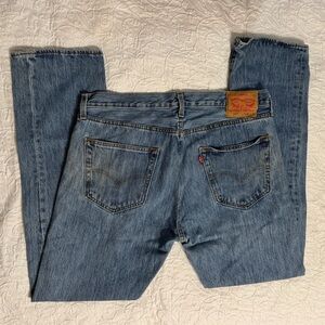 Levi's 501 Button Fly Blue Jeans with Iconic Patch, 35x32